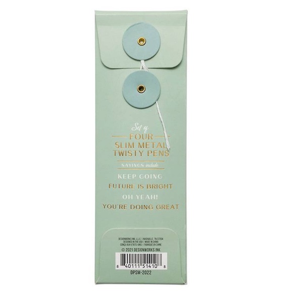 DesignWorks Ink Slim Metal Twisty Pen Set, set of 4 pens - Picture 2 of 2